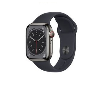 Apple Watch Ser 8 GPS+Cell 41mm Graphite Stainless Steel Case Midn i gruppen SMARTPHONES & TABLETS / Træning, hjem og fritid / Apple Watch & Tilbehør / Apple Watch hos TP E-commerce Nordic AB (C21352)