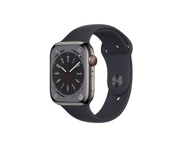 Apple Watch Ser 8 GPS+Cell 45mm Graphite Stainless Steel Case Midn i gruppen SMARTPHONES & TABLETS / Træning, hjem og fritid / Apple Watch & Tilbehør / Apple Watch hos TP E-commerce Nordic AB (C21358)