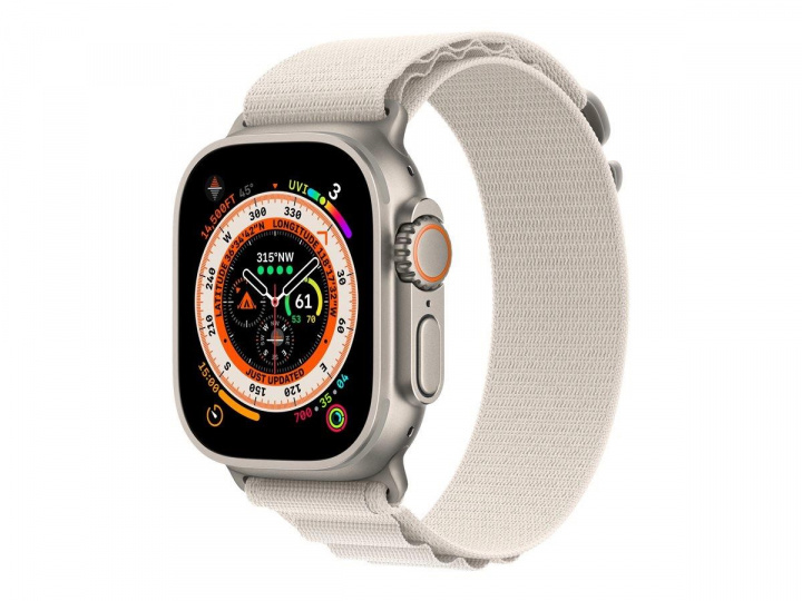Apple Watch Ultra GPS + Cell 49mm Starlight Alpine Loop - Medium i gruppen SMARTPHONES & TABLETS / Træning, hjem og fritid / Apple Watch & Tilbehør / Apple Watch hos TP E-commerce Nordic AB (C21375)