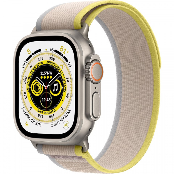 Apple Watch Ultra GPS + Cell 49mm Yellow/Beige Trail Loop - M/L i gruppen SMARTPHONES & TABLETS / Træning, hjem og fritid / Apple Watch & Tilbehør / Apple Watch hos TP E-commerce Nordic AB (C21379)