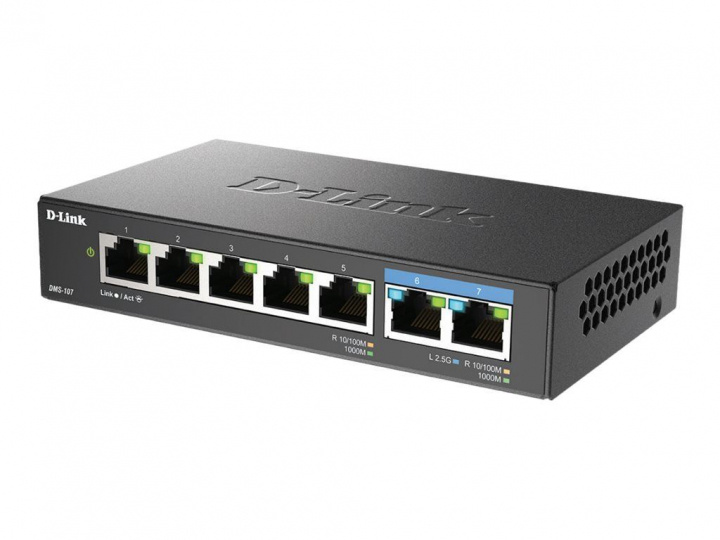 D-LINK 7-Port Multi-Gigabit Unmanaged Switch i gruppen COMPUTERTILBEHØR / Netværk / Switches / 10/100/1000Mbps hos TP E-commerce Nordic AB (C22642)