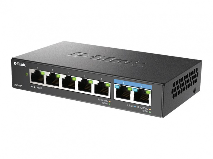 D-LINK 7-Port Multi-Gigabit Unmanaged Switch i gruppen COMPUTERTILBEHØR / Netværk / Switches hos TP E-commerce Nordic AB (C22642)