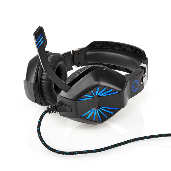 Nedis Gaming Headset | Over-Ear | Stereo | USB Type-A / 2x 3.5 mm | Fold-Away Mikrofon | 2.20 m | LED i gruppen COMPUTERTILBEHØR / GAMING / Headset hos TP E-commerce Nordic AB (C22840)