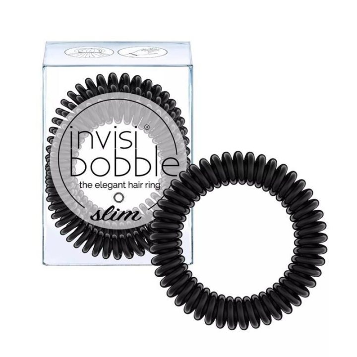 Invisibobble Slim True Black 3-pack i gruppen SKØNHED & HELSE / Hår og styling / Hårtilbehør hos TP E-commerce Nordic AB (C23031)