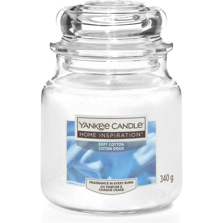 Yankee Candle Home Inspiration Medium Soft Cotton 340g i gruppen SKØNHED & HELSE / Duft & Parfume / Øvrig duft / Duftlys hos TP E-commerce Nordic AB (C23058)