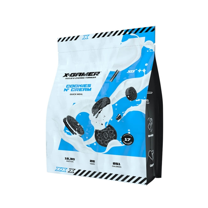 X-GAMER Quick Meal Cookies & Cream 1190 gram i gruppen COMPUTERTILBEHØR / GAMING / Energidrikke for gamere hos TP E-commerce Nordic AB (C23626)