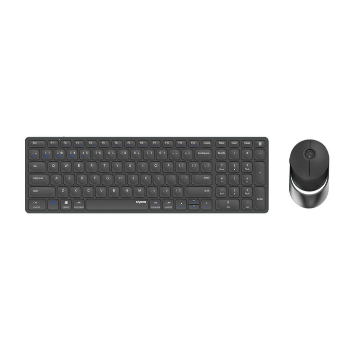 Rapoo Tastatur/Mus Sæt 9750M Multi-Mode Wireless Mørkegrå i gruppen COMPUTERTILBEHØR / Mus og tastatur / Tastatur / Pakke hos TP E-commerce Nordic AB (C23627)