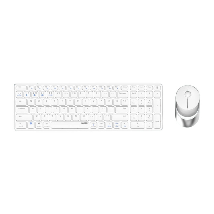 Rapoo tastatur/Mus Sæt 9750M Multi-Mode Wireless Hvid i gruppen COMPUTERTILBEHØR / Mus og tastatur / Tastatur / Pakke hos TP E-commerce Nordic AB (C23628)