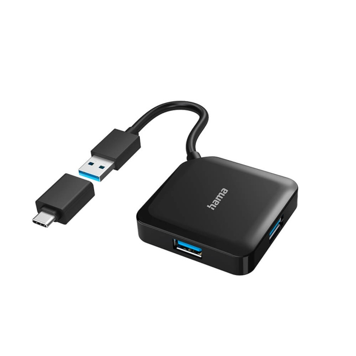 Hama Hub USB/USB-C 1:4 1.5 Gbit/s i gruppen COMPUTERTILBEHØR / Computer Tilbehør / USB-hubs hos TP E-commerce Nordic AB (C23637)