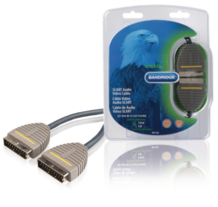 Bandridge Scart-Kabel SCART Han - SCART Han 3.00 m Blå i gruppen HJEMMEELEKTRONIK / Kabler og adaptere / Scart hos TP E-commerce Nordic AB (C23661)