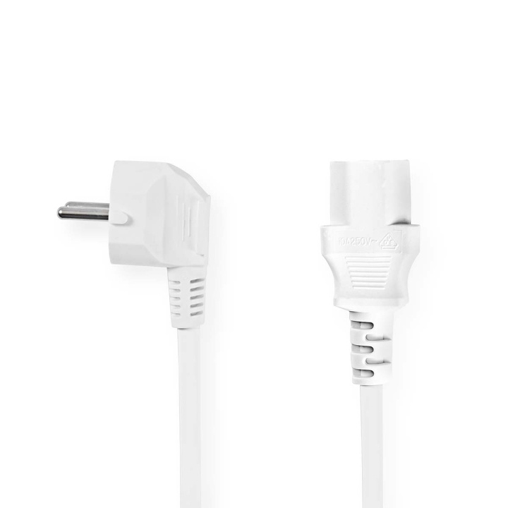 Nedis Strømkabel | Stikprop med sidebens jord – Han | IEC-320-C13 | Vinklet | Lige | Nikkelplateret | 10.0 m | Runde | PVC | Hvid | Box i gruppen COMPUTERTILBEHØR / Kabler og adaptere / Interne / Strømkabler og adaptere hos TP E-commerce Nordic AB (C23689)