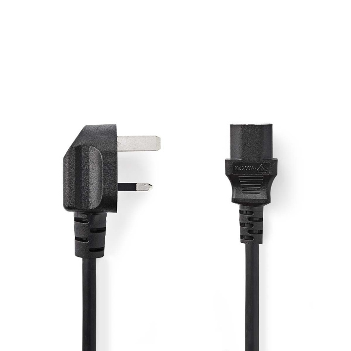 Nedis Strømkabel | UK Han | IEC-320-C13 | Vinklet | Lige | Nikkelplateret | 3.00 m | Runde | PVC | Sort | Konvolut i gruppen COMPUTERTILBEHØR / Kabler og adaptere / Interne / Strømkabler og adaptere hos TP E-commerce Nordic AB (C23706)