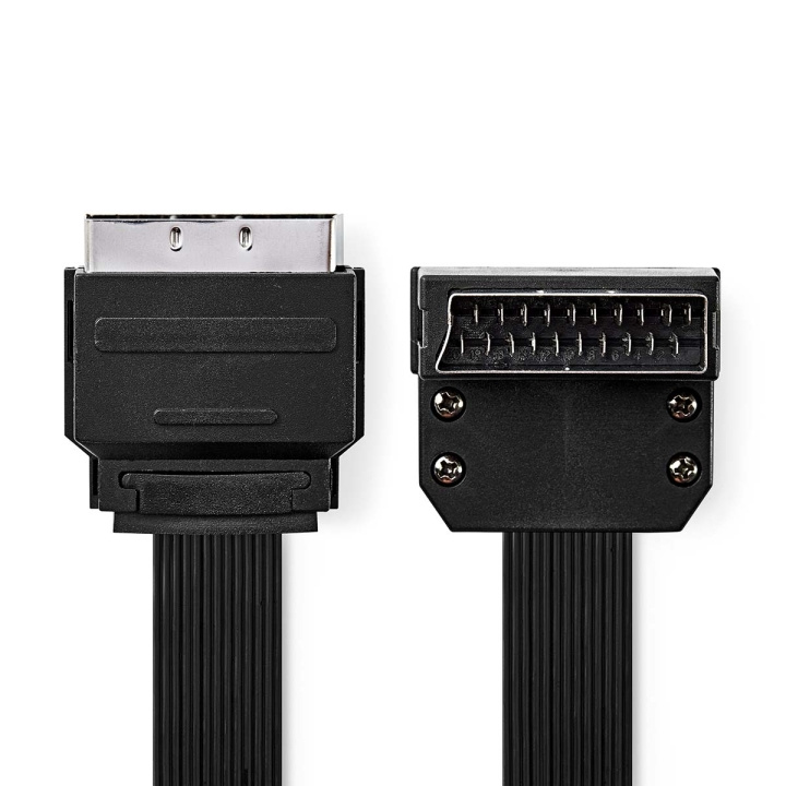 Nedis SCART-kabel | SCART Han | SCART Han | Nikkelplateret | 480p | 2.00 m | Fladt | PVC | Sort | Konvolut i gruppen HJEMMEELEKTRONIK / Kabler og adaptere / Scart hos TP E-commerce Nordic AB (C23746)