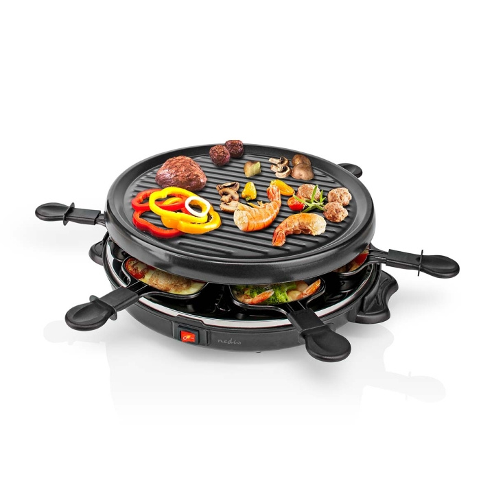 Nedis Gourmet / Raclette | Grill | 6 Personer | Spatel | Non-stick belægning | Rund i gruppen HJEM, HUS & HAVE / Husholdningsapparater / Øvrige husholdningsapparater hos TP E-commerce Nordic AB (C23905)