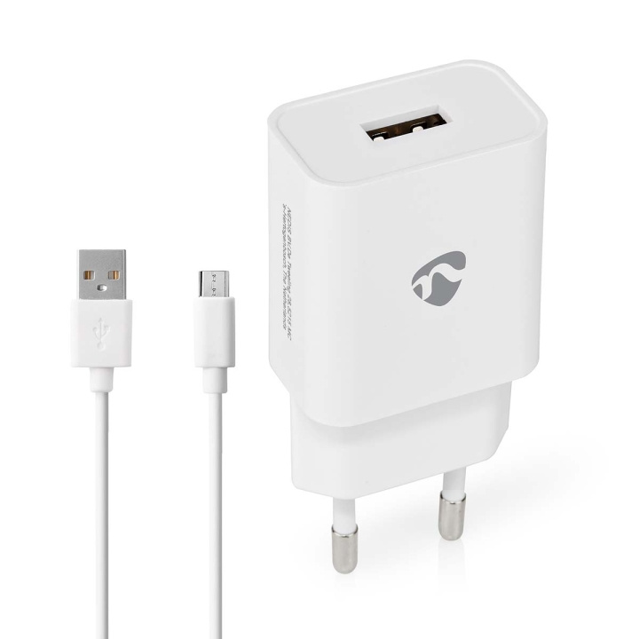 Nedis Vægoplader | 12 W | Hurtigopladningsfunktion | 2.4 A | Antal output: 1 | USB-A | Micro USB (Loose) kabel | 1.00 m | Single Voltage Output i gruppen SMARTPHONES & TABLETS / Opladere og kabler / Vægoplader / Vægoplader USB hos TP E-commerce Nordic AB (C23925)
