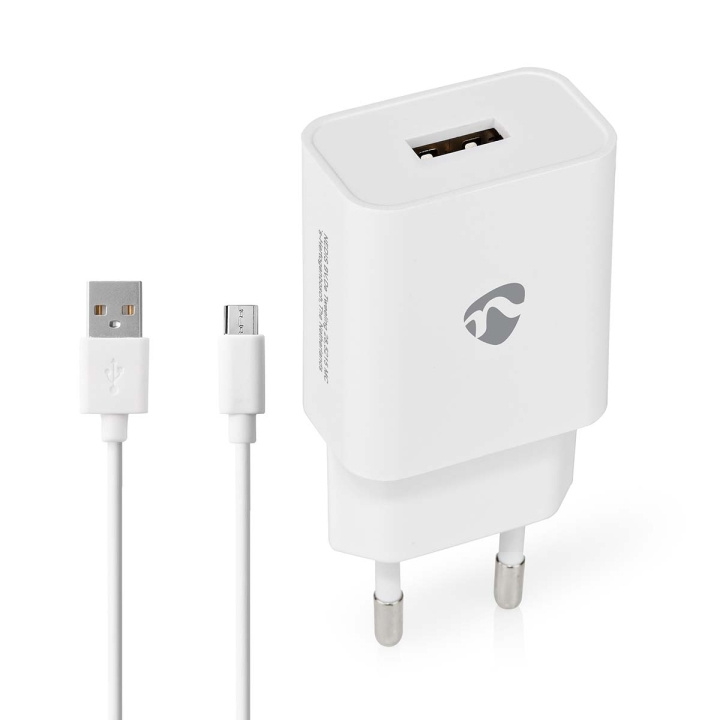 Nedis Vægoplader | 12 W | Hurtigopladningsfunktion | 2.4 A | Antal output: 1 | USB-A | Micro USB (Loose) kabel | 1.00 m | Single Voltage Output | Hvid i gruppen SMARTPHONES & TABLETS / Opladere og kabler / Vægoplader / Vægoplader USB hos TP E-commerce Nordic AB (C23925)