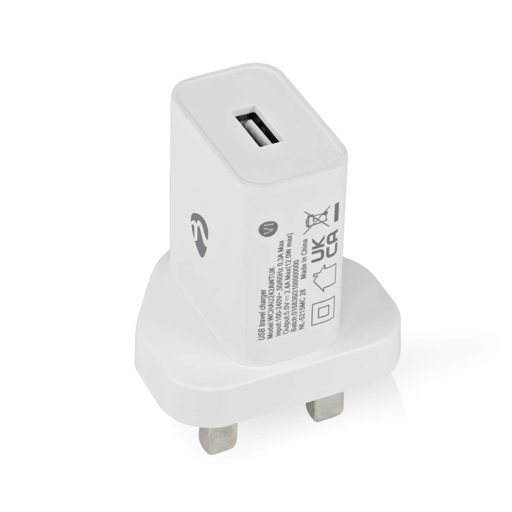 Nedis Vægoplader | 12 W | Hurtigopladningsfunktion | 1x 2.4 A A | Antal output: 1 | USB-A | Single Voltage Output i gruppen HJEM, HUS & HAVE / Elektricitet & Belysning / Rejseadaptere hos TP E-commerce Nordic AB (C23939)