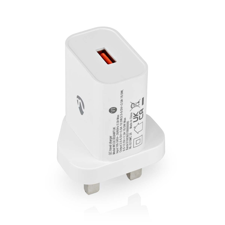 Nedis Vægoplader | 18 W | Hurtigopladningsfunktion | 3.0 A | Antal output: 1 | USB-A | Automatisk Valgt Spænding i gruppen HJEM, HUS & HAVE / Elektricitet & Belysning / Rejseadaptere hos TP E-commerce Nordic AB (C23946)