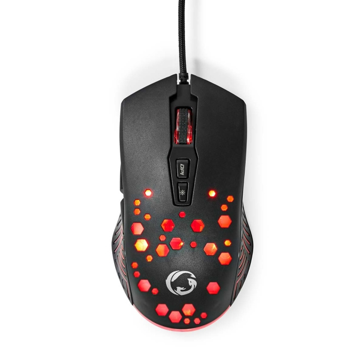 Nedis Gaming Mouse | Kabel | 800 / 1200 / 2400 / 3200 / 4800 / 7200 dpi | Justerbar DPI | Antal knapper: 7 | Programmerbare knapper | Højrehåndet | 1.50 m | RGB i gruppen COMPUTERTILBEHØR / GAMING / Mus hos TP E-commerce Nordic AB (C23954)
