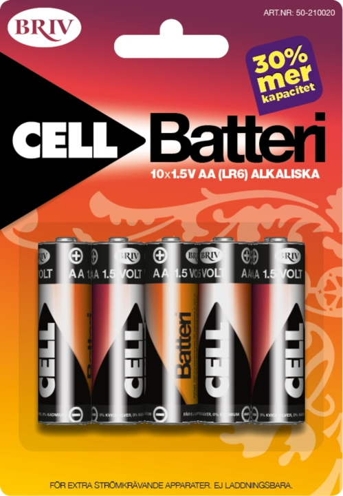 Batteri AA LR6 - 10-pack, 1/6/48 i gruppen HJEMMEELEKTRONIK / Batterier og opladere / Batterier / AA hos TP E-commerce Nordic AB (C24202)