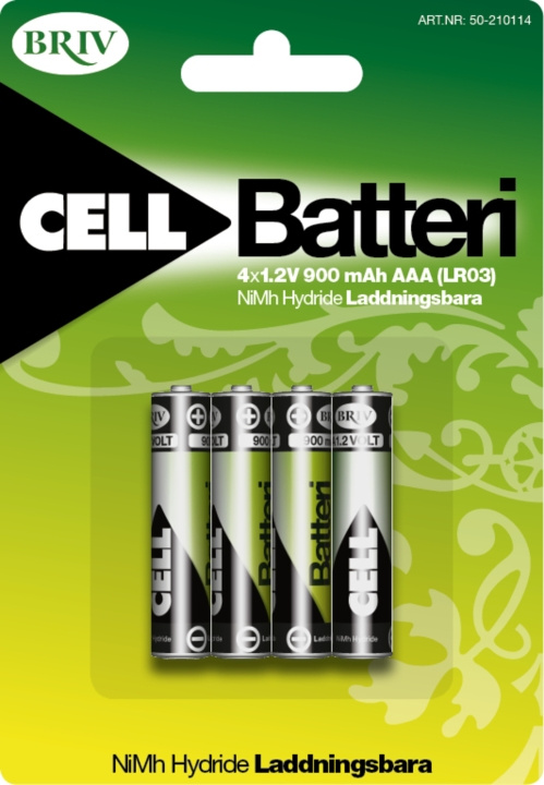 Laddningsbara AAA-batterier HR03- 4-pack i gruppen HJEMMEELEKTRONIK / Batterier og opladere / Genopladelige batterier / AAA hos TP E-commerce Nordic AB (C24213)