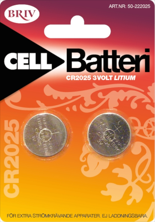 Knappcell Litium CR2025 3V - 2-pack i gruppen HJEMMEELEKTRONIK / Batterier og opladere / Batterier / Knapcelle hos TP E-commerce Nordic AB (C24229)