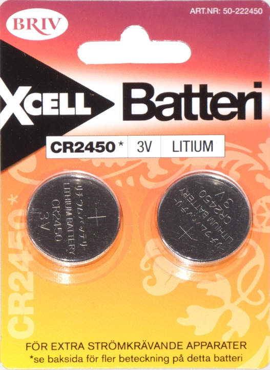 Knappcell Litium CR2450 3V - 2-pack i gruppen HJEMMEELEKTRONIK / Batterier og opladere / Batterier / Knapcelle hos TP E-commerce Nordic AB (C24255)