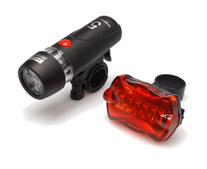 Briv BikeSet 5LED - Cykellygtesæt for og bag, 1/20/80 i gruppen SPORT, FRITID & HOBBY / Sportsudstyr / Cykel tilbehør / Cykellygter hos TP E-commerce Nordic AB (C24268)
