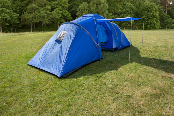 6-personers familietelt, (180 +200 + 180)x220 /190 cm, Blå i gruppen SPORT, FRITID & HOBBY / Friluftsliv / Udendørs gadgets hos TP E-commerce Nordic AB (C24310)