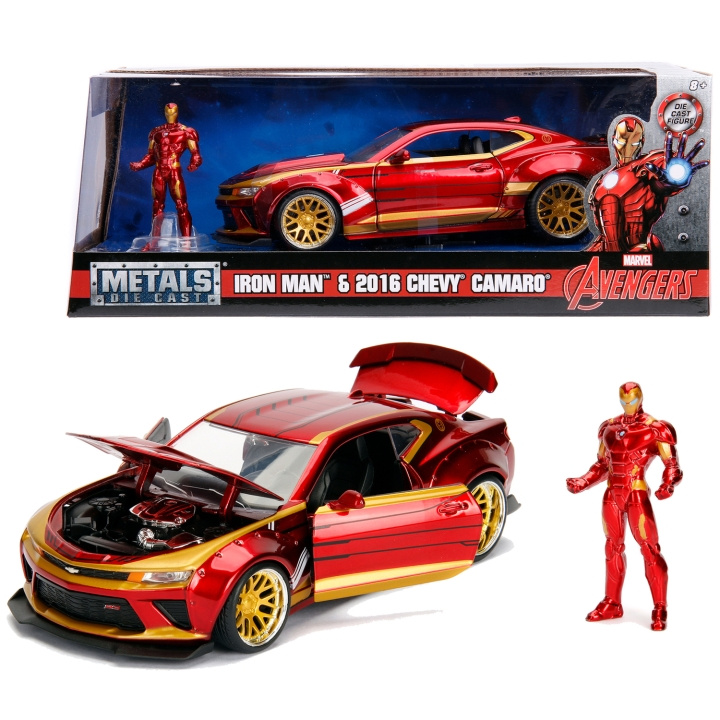 Jada Toys Marvel Ironman 2016 Chevy Camaro SS med Figur 1:24 i gruppen LEGETØJ, BØRN & BABY / Legetøj / Legetøjsbiler hos TP E-commerce Nordic AB (C24933)