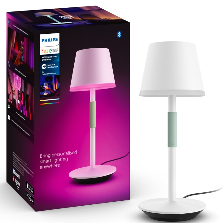 Philips Hue Go Portabel bordslampa Vit/Salviagrön i gruppen HJEM, HUS & HAVE / Smart hjem / Smart belysning hos TP E-commerce Nordic AB (C25377)