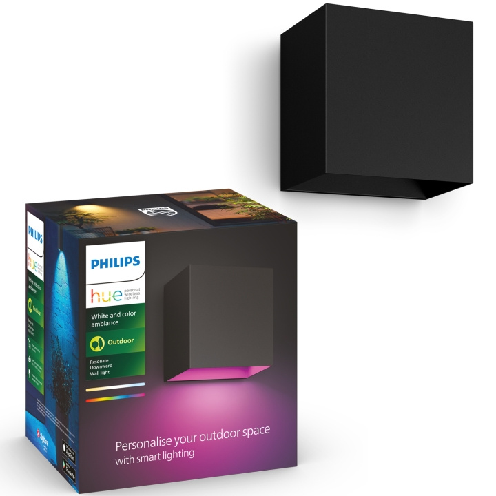 Philips Hue Resonate Vägglampa Nedåtriktad White and Color Ambiance Svart i gruppen HJEMMEELEKTRONIK / Lys / Væglamper hos TP E-commerce Nordic AB (C25378)