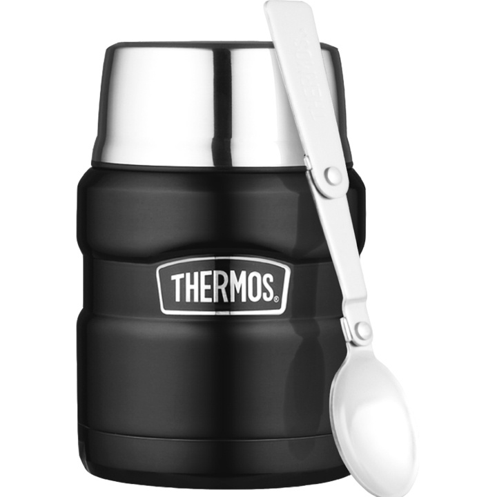 Thermos Stålmattermos King 0,5L mattsvart i gruppen SPORT, FRITID & HOBBY / Friluftsliv / Termokander & vandflasker hos TP E-commerce Nordic AB (C25381)