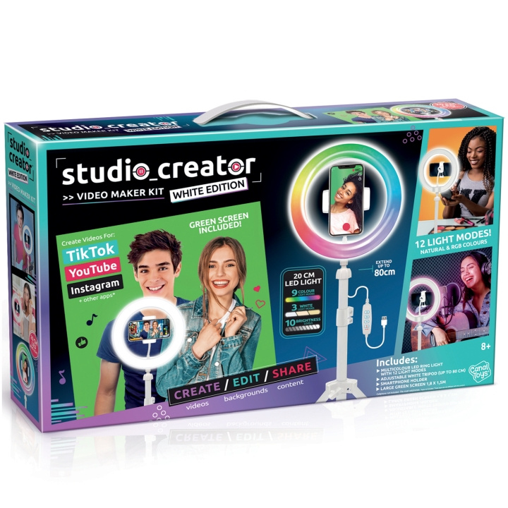 LETS GLOW Studio Creator White Video Maker Kit i gruppen HJEMMEELEKTRONIK / Foto og video / Fotografi udstyr / Ring light hos TP E-commerce Nordic AB (C25464)