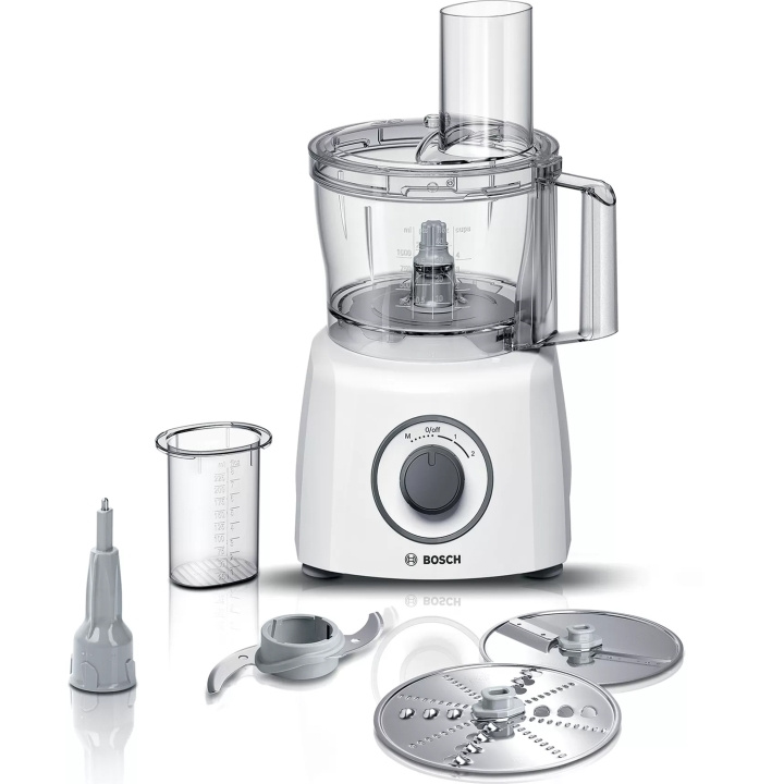 Bosch Matberedare 800 W, vit MCM3110W i gruppen HJEM, HUS & HAVE / Husholdningsapparater / Foodprocessor og køkkenassistenter / Foodprocessor hos TP E-commerce Nordic AB (C25499)