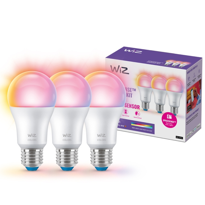 WiZ WiFi Smart LED E27 60W Färg + Varm-kallvit 3-pack i gruppen HJEMMEELEKTRONIK / Lys / LED lamper hos TP E-commerce Nordic AB (C25626)