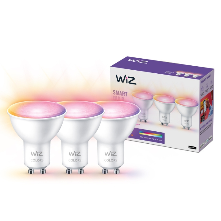 WiZ WiFi Smart LED GU10 50W Färg + Varm-kallvit 345 lm 3-pack i gruppen HJEMMEELEKTRONIK / Lys / LED lamper hos TP E-commerce Nordic AB (C25628)