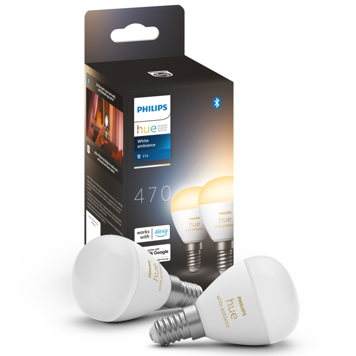 Philips Hue White Ambiance E14 Klot 2-pack i gruppen HJEMMEELEKTRONIK / Lys / LED lamper hos TP E-commerce Nordic AB (C25633)