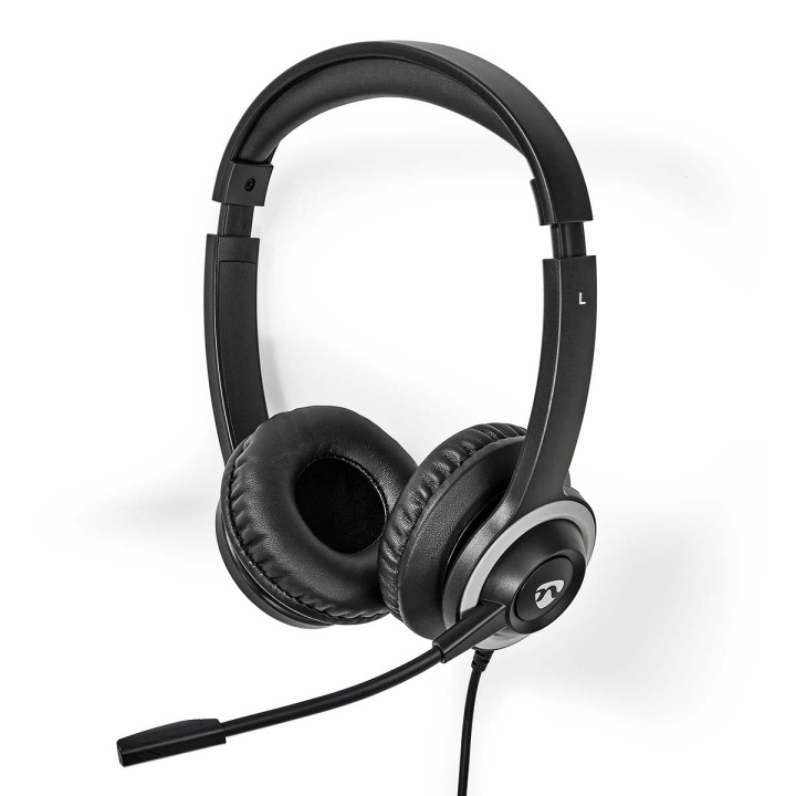 Nedis PC-headset | On-Ear | Stereo | USB Type-A / USB Type-C™ | Fold-Away Mikrofon | Sort billede