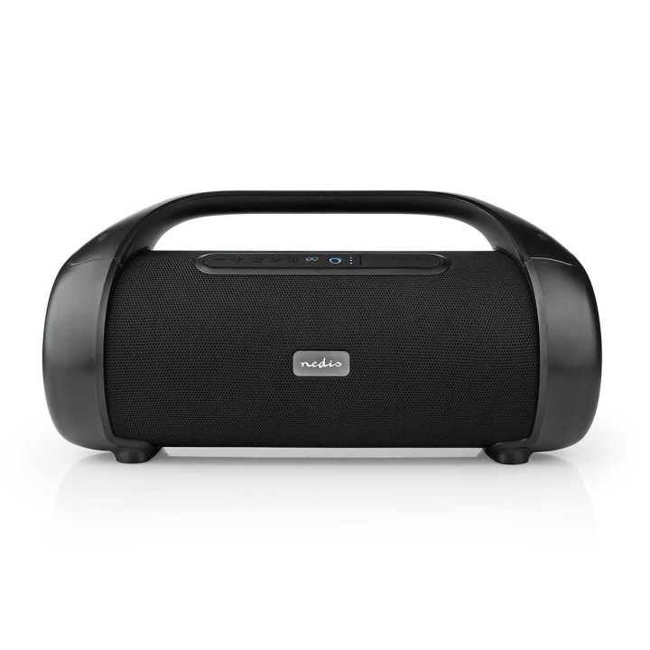 Nedis Bluetooth® Party Boombox | 9.5 timer | 2.1 | 120 W | Medieafspilning: AUX | IPX5 | Kan parres | Bærehåndtag | Fest lys | Sort i gruppen HJEMMEELEKTRONIK / Lyd & billede / Højttalere & tilbehør / Bluetooth-højttalere / Bærbare højttalere hos TP E-commerce Nordic AB (C25679)