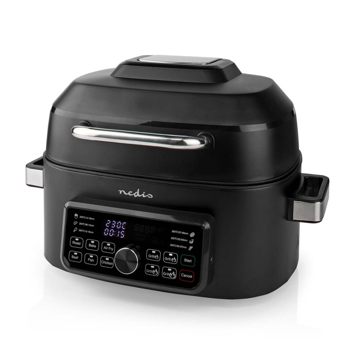 Nedis Hot Air Fryer | 6 l | Timer: 120 min | Antal forudindstillede programmer: 7 | Digital | Sort i gruppen HJEM, HUS & HAVE / Husholdningsapparater / Airfryers & Friture hos TP E-commerce Nordic AB (C25703)