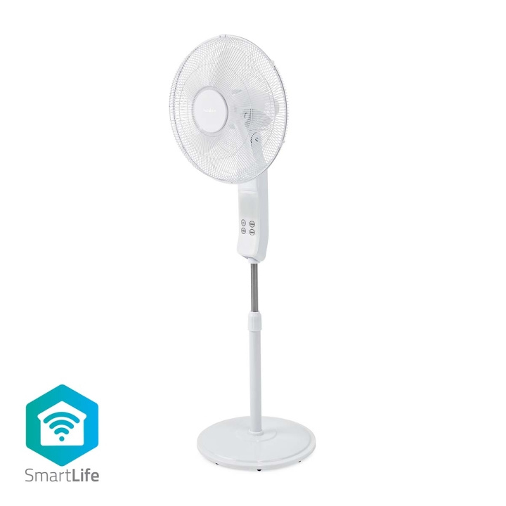 Nedis SmartLife Ventilatorer | Wi-Fi | 400 mm | Justérbar højde | Roterer automatisk | 3-Hastighed | Timer | Fjernbetjening | Android™ / IOS | Hvid i gruppen HJEM, HUS & HAVE / Ventilator & Klima apparater / Gulventilatorer hos TP E-commerce Nordic AB (C25725)