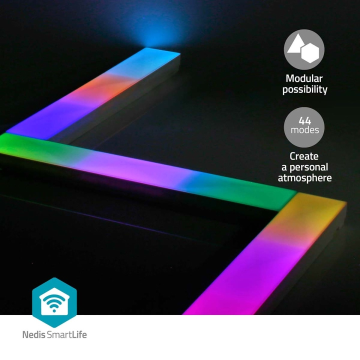 Nedis SmartLife Dekorative Lys | Vægstang | Wi-Fi | RGBIC / Varm Hvid | Android™ i gruppen HJEM, HUS & HAVE / Smart hjem / Smart belysning hos TP E-commerce Nordic AB (C25732)