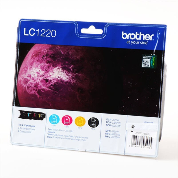 Brother Blæk Multipak LC1220VALBPDR LC-1220 Sort Cyan Magenta Gul i gruppen COMPUTERTILBEHØR / Printere og tilbehør / Blæk og toner / Blækpatroner / Brother hos TP E-commerce Nordic AB (C26027)