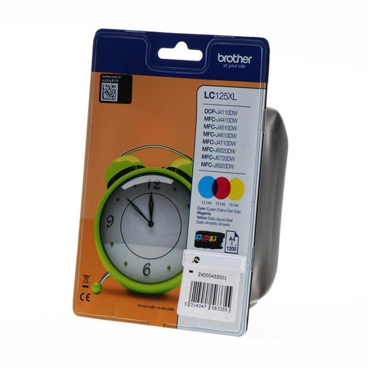 Brother Blæk LC125XLRBWBPDR Høj Kapacitet Rainbow-pak Cyan Magenta Gul i gruppen COMPUTERTILBEHØR / Printere og tilbehør / Blæk og toner / Toner / Brother hos TP E-commerce Nordic AB (C26044)