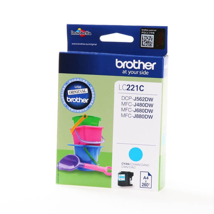 Brother Blæk LC221C LC-221 Cyan i gruppen COMPUTERTILBEHØR / Printere og tilbehør / Blæk og toner / Toner / Brother hos TP E-commerce Nordic AB (C26062)