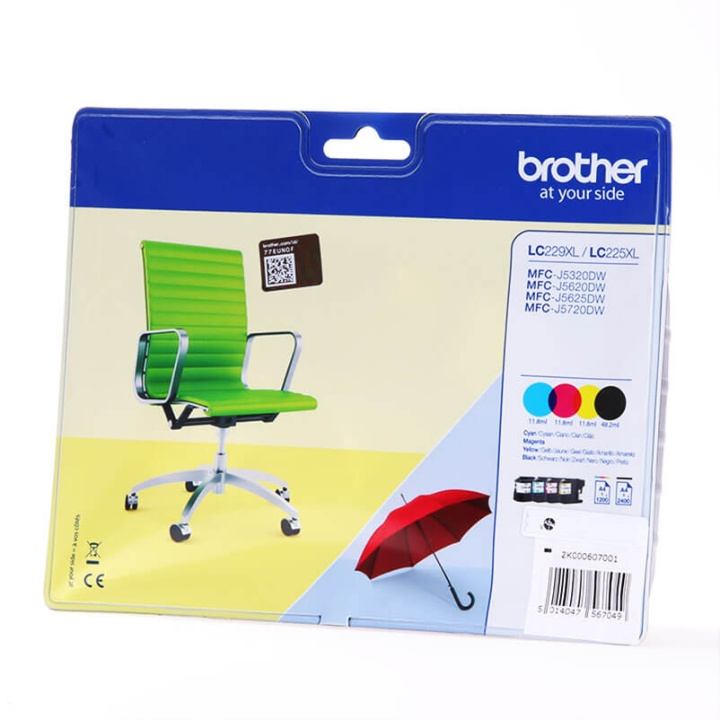 Brother Blæk Multipak LC229XLVALBPDR LC-229XL Sort Cyan Magenta Gul i gruppen COMPUTERTILBEHØR / Printere og tilbehør / Blæk og toner / Toner / Brother hos TP E-commerce Nordic AB (C26077)