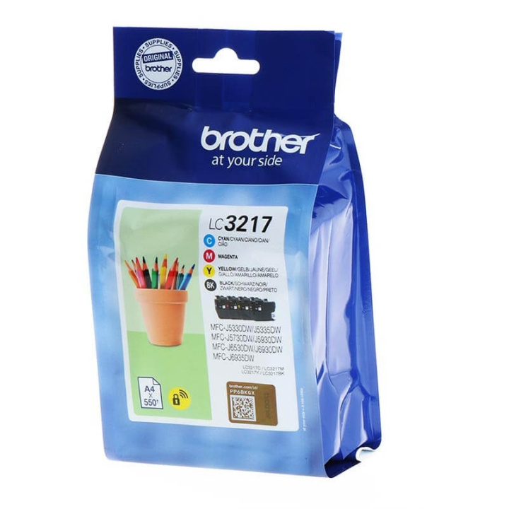 Brother Blæk Multipak LC3217VALDR Sort Cyan Magenta Gul i gruppen COMPUTERTILBEHØR / Printere og tilbehør / Blæk og toner / Toner / Brother hos TP E-commerce Nordic AB (C26098)