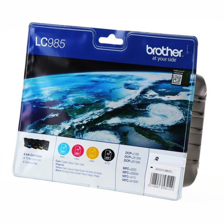 Brother Blæk Multipak LC985VALBPDR LC-985 Sort Cyan Magenta Gul i gruppen COMPUTERTILBEHØR / Printere og tilbehør / Blæk og toner / Toner / Brother hos TP E-commerce Nordic AB (C26145)