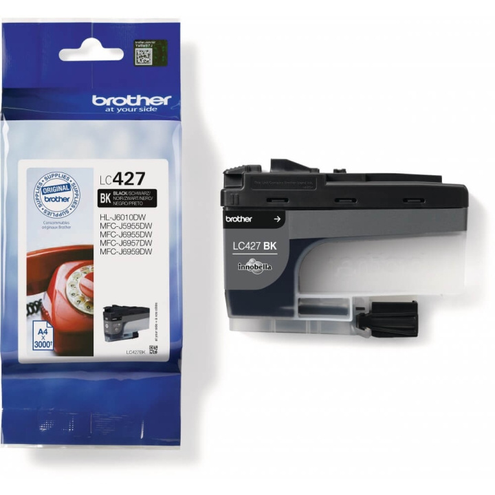 Brother Blæk LC427BK LC-427 Sort i gruppen COMPUTERTILBEHØR / Printere og tilbehør / Blæk og toner / Toner / Brother hos TP E-commerce Nordic AB (C26158)